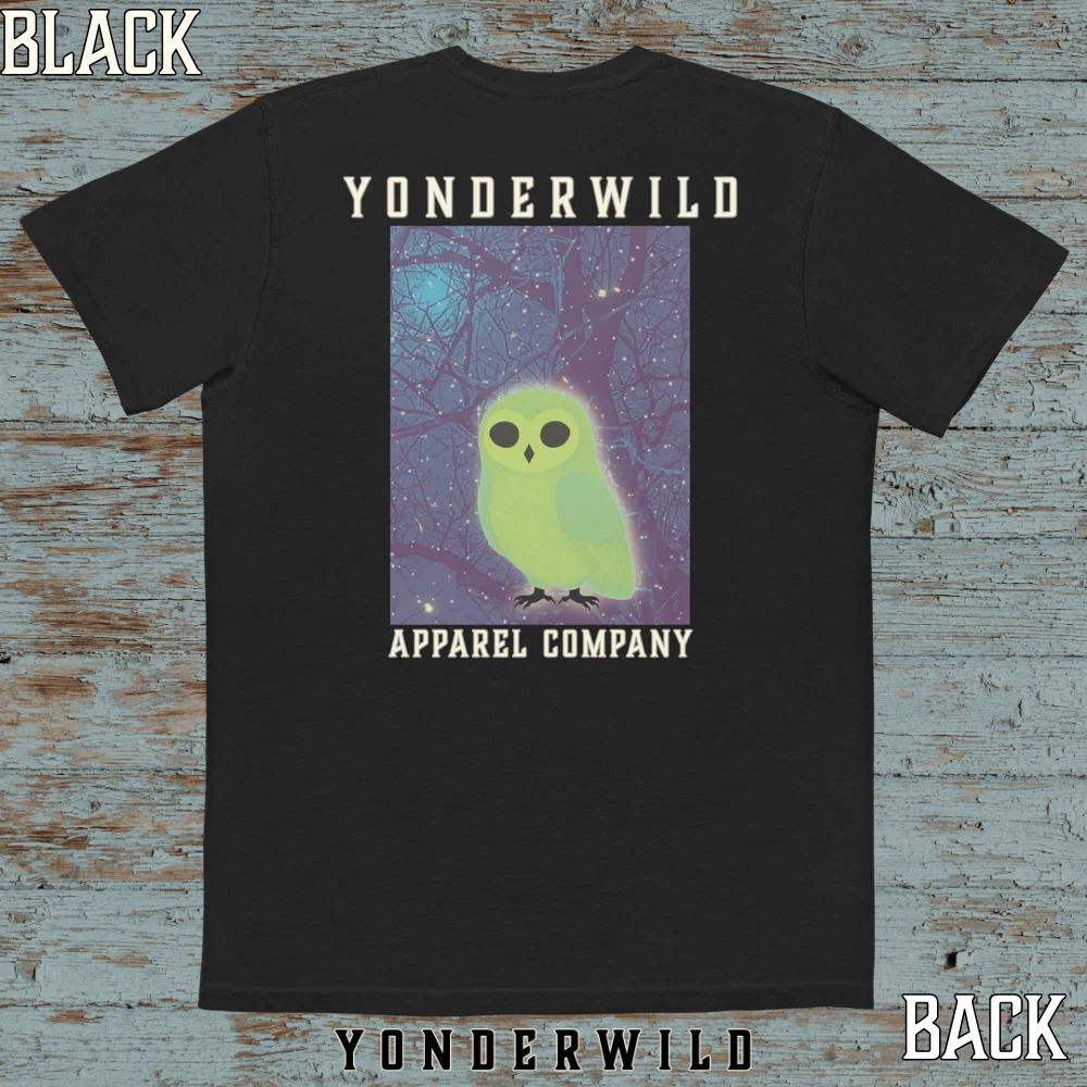 Owl Bird Aglow Pocket Tee