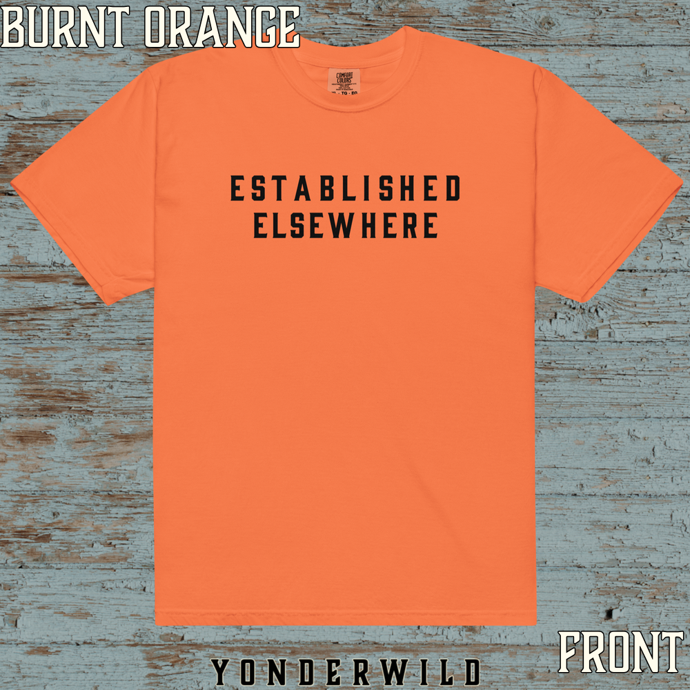 Established Short Sleeve Coal (Front) (Burnt Orange).png