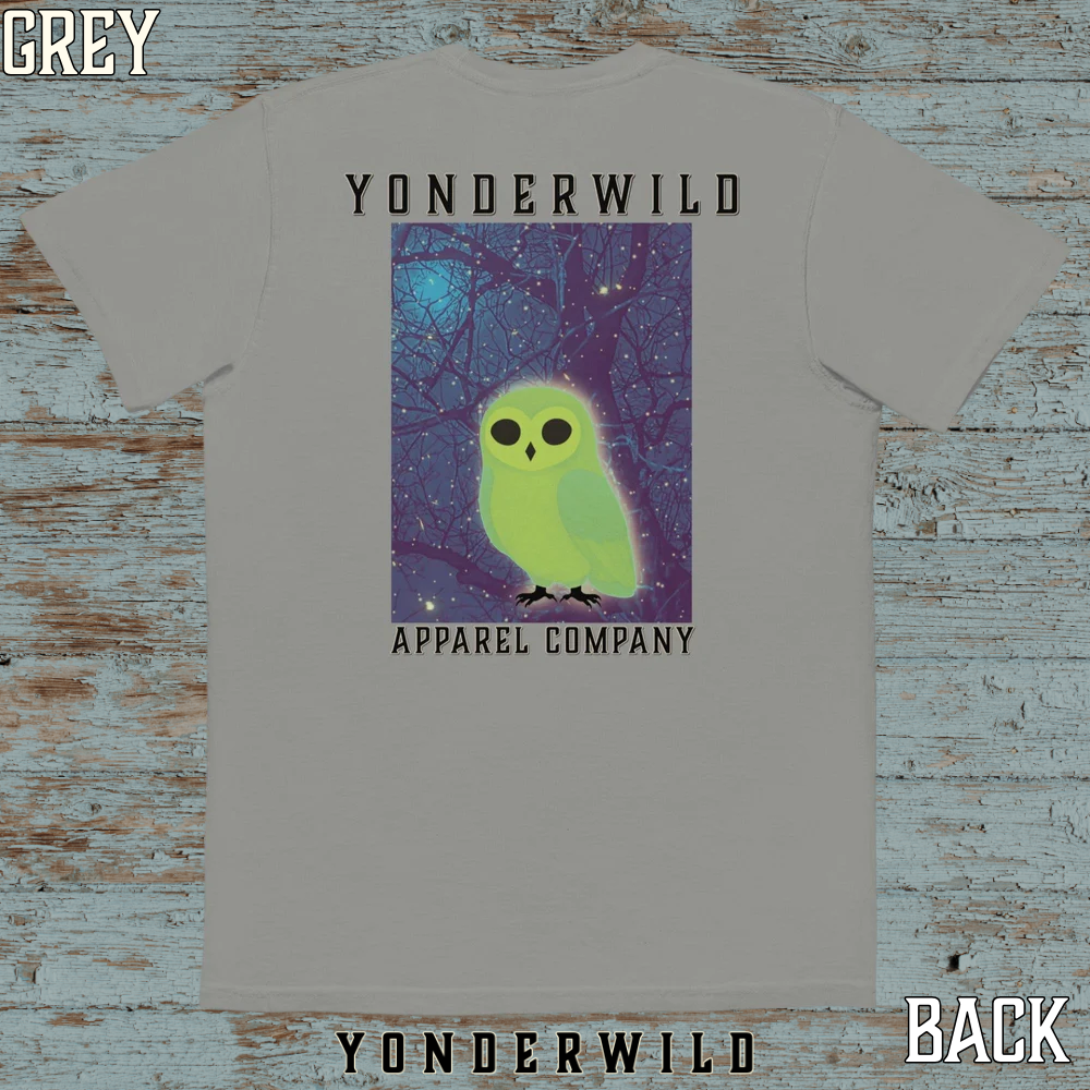 Owl Bird Aglow Pocket Tee