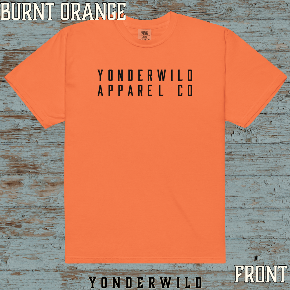 YAC Throwback Short Sleeve Coal (Front) (Burnt Orange).png