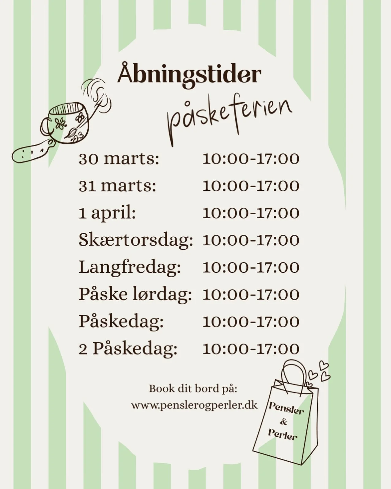 Kreativ pause fra &aring;rets p&aring;skefrokoster? Book dit bord nu 🐣 

PSSST! Husk at du allerede nu kan booke dit bord til vores nye caf&eacute; i K&oslash;ge 🎨

#k&oslash;ge #kreativ #penslerogperler #paintyourownpottery #caf&eacute;