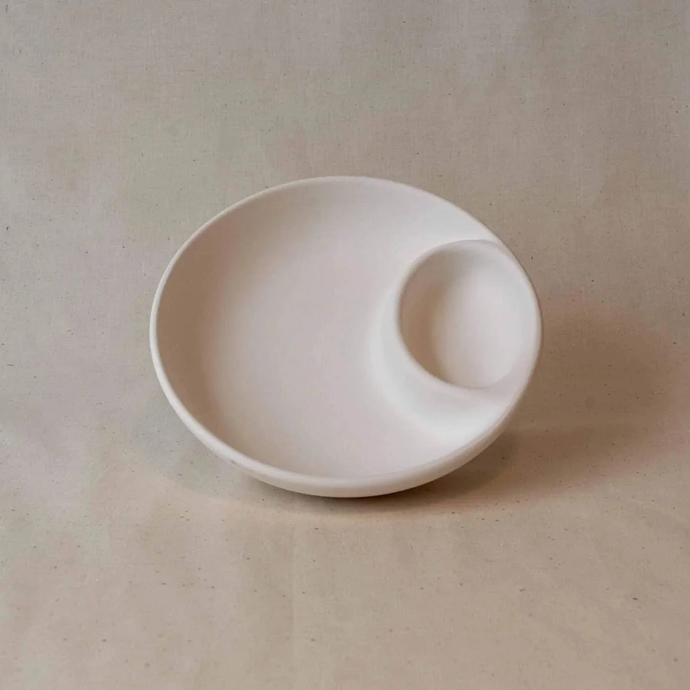 Keramik chips og dip skål 18 cm til servering