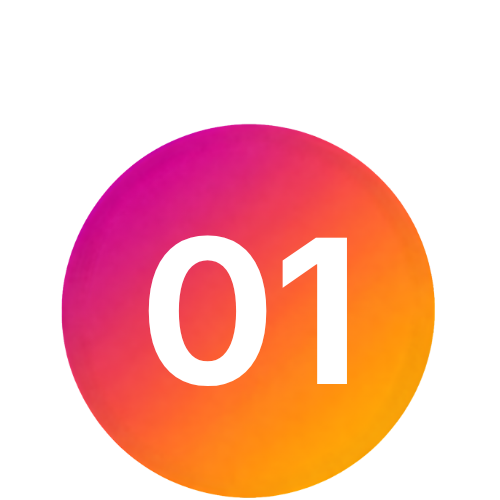 Colorful circle with the number one in the center