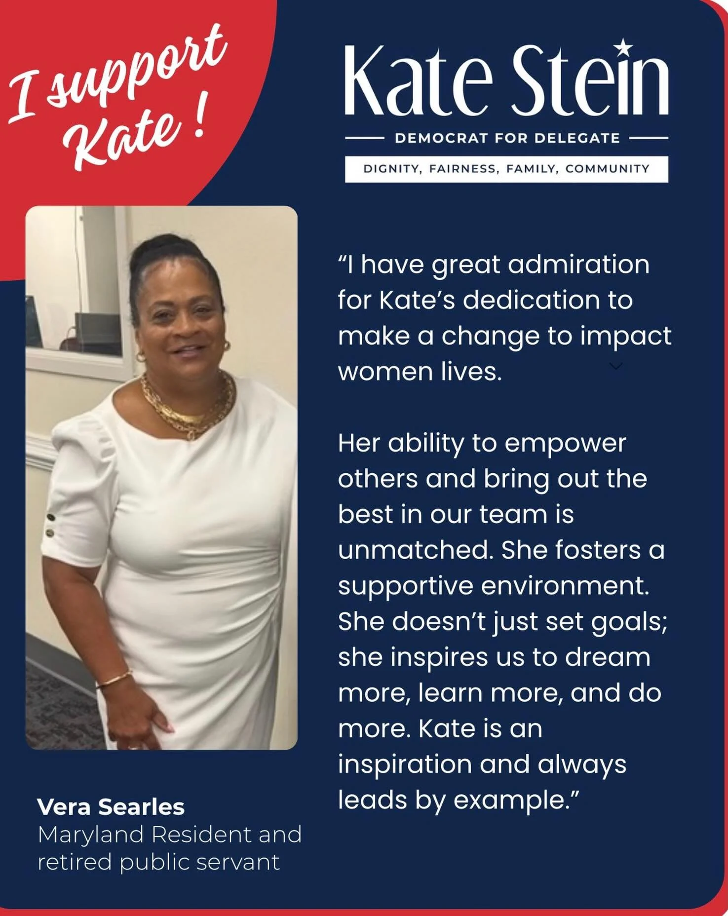 Real people. Real voices. Real support for Kate Stein. Thank you for the kind words, Vera. &hearts;️

#katestein #d18 #steinfordelegate #donationsfordemocrats #mddelegate