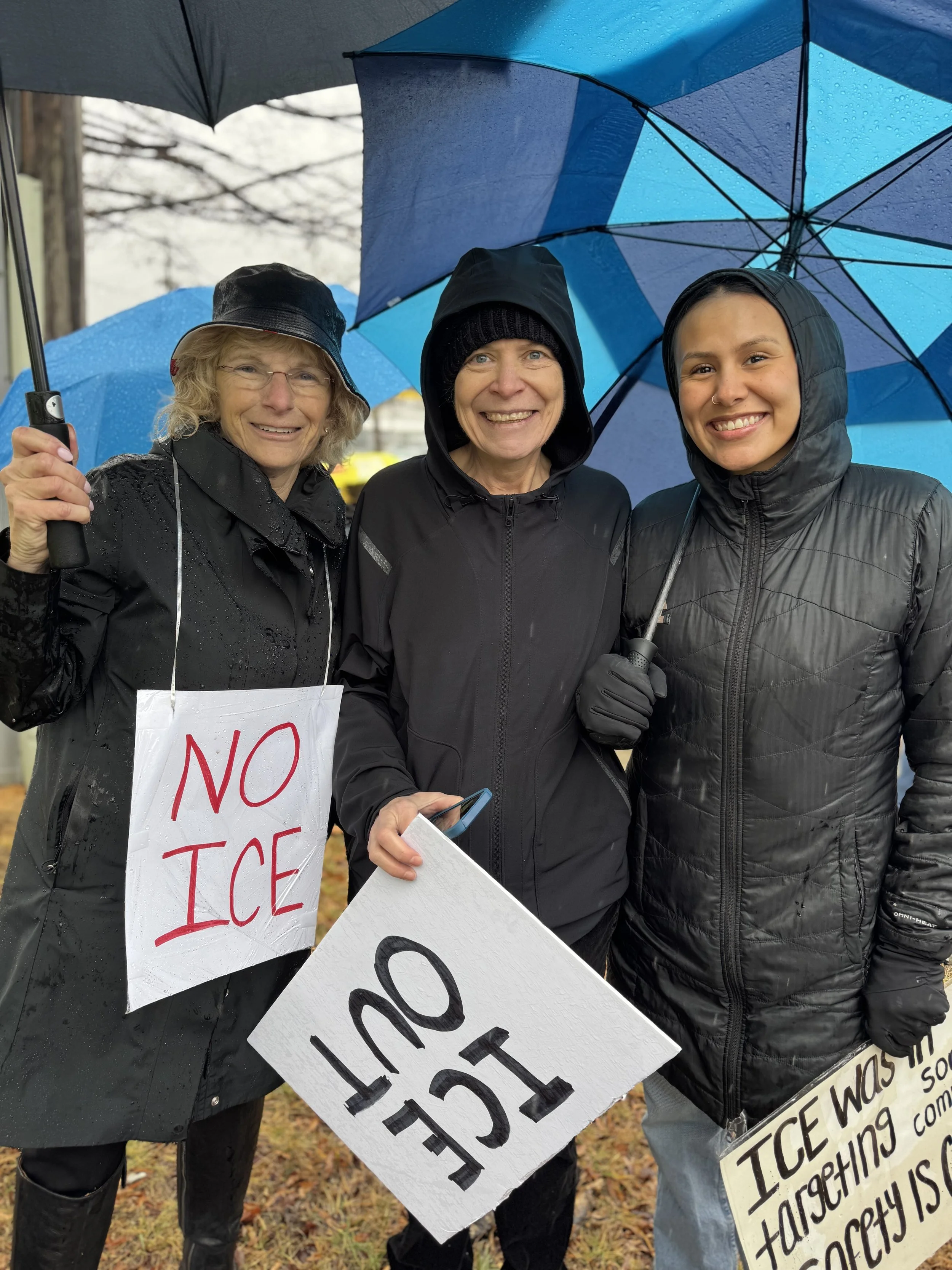 Kate Stein showing up to protest against the abuses of ICE.