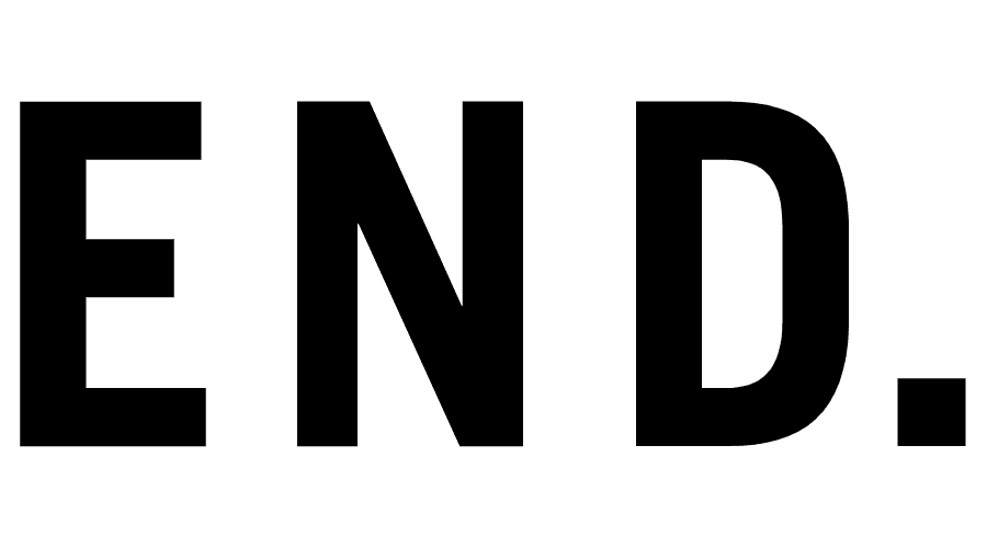 The word "END." in large bold black letters on a white background.