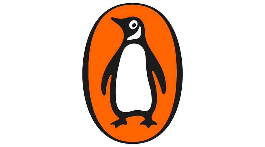 Penguin logo with orange background