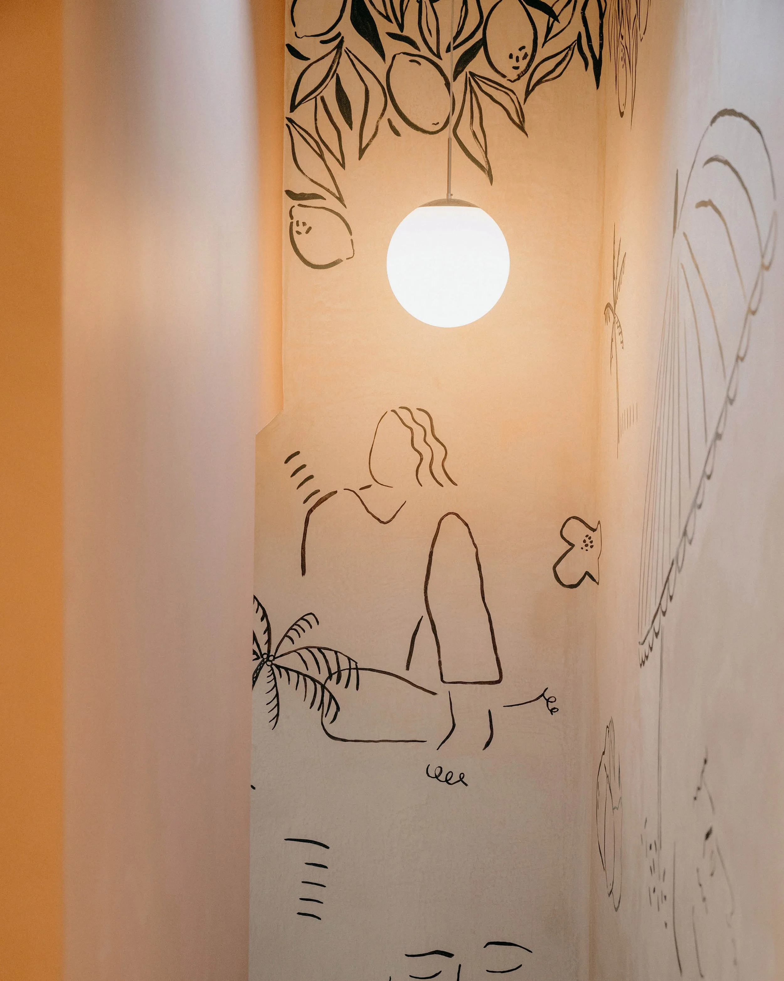 Hand Painted Mural Stairwell at Ete Westbourne - Studio EWW
