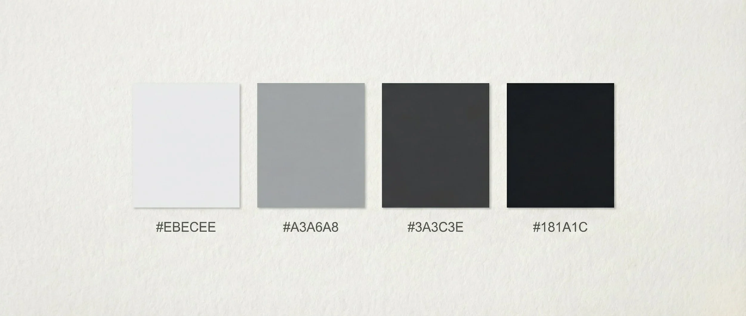 "The official color palette for the Monolith high-fashion campaign, showcasing a range of technical greys and whites inspired by marble textures. Design systems for the Visual OS by The Raw Lab, tailored for digital twin production in Lisbon."