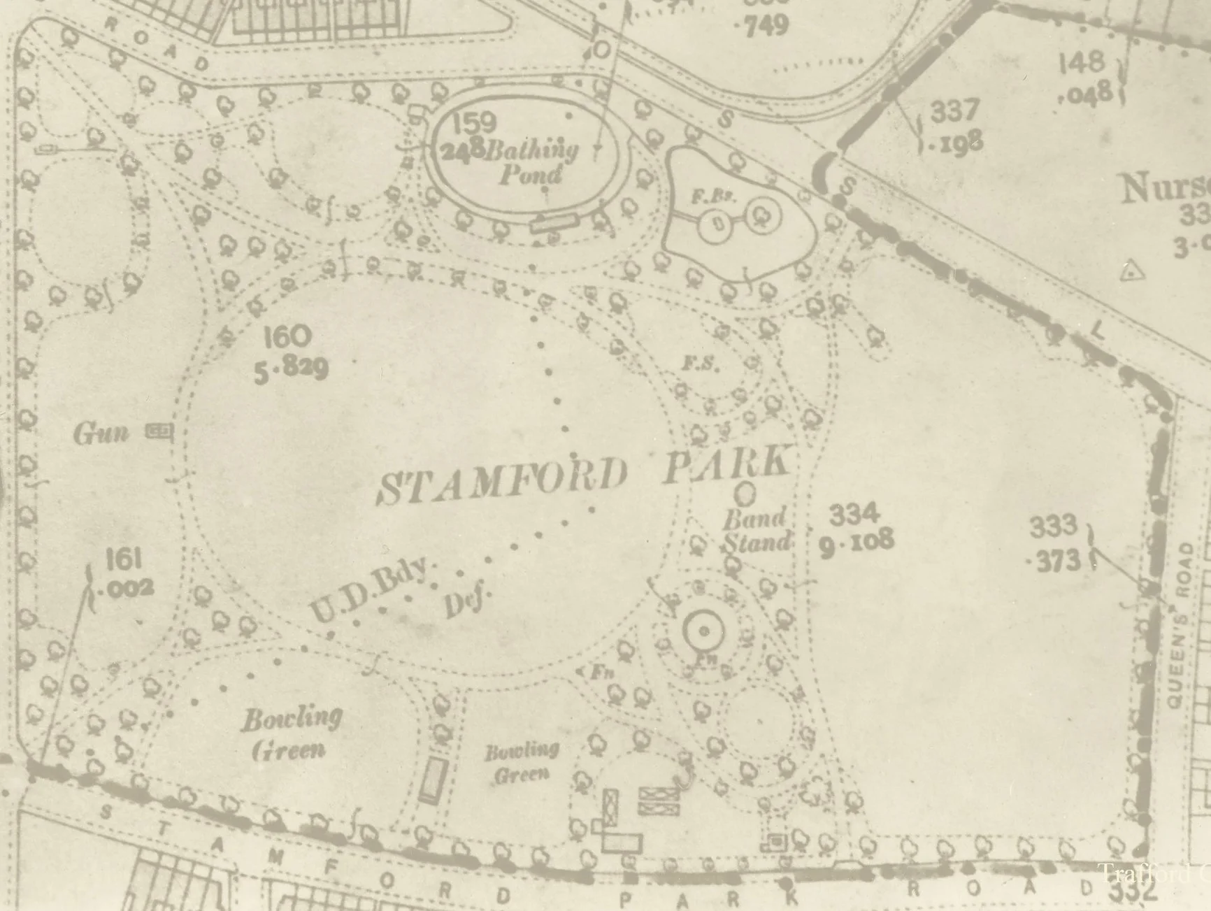 very old map of stamford park altrincham