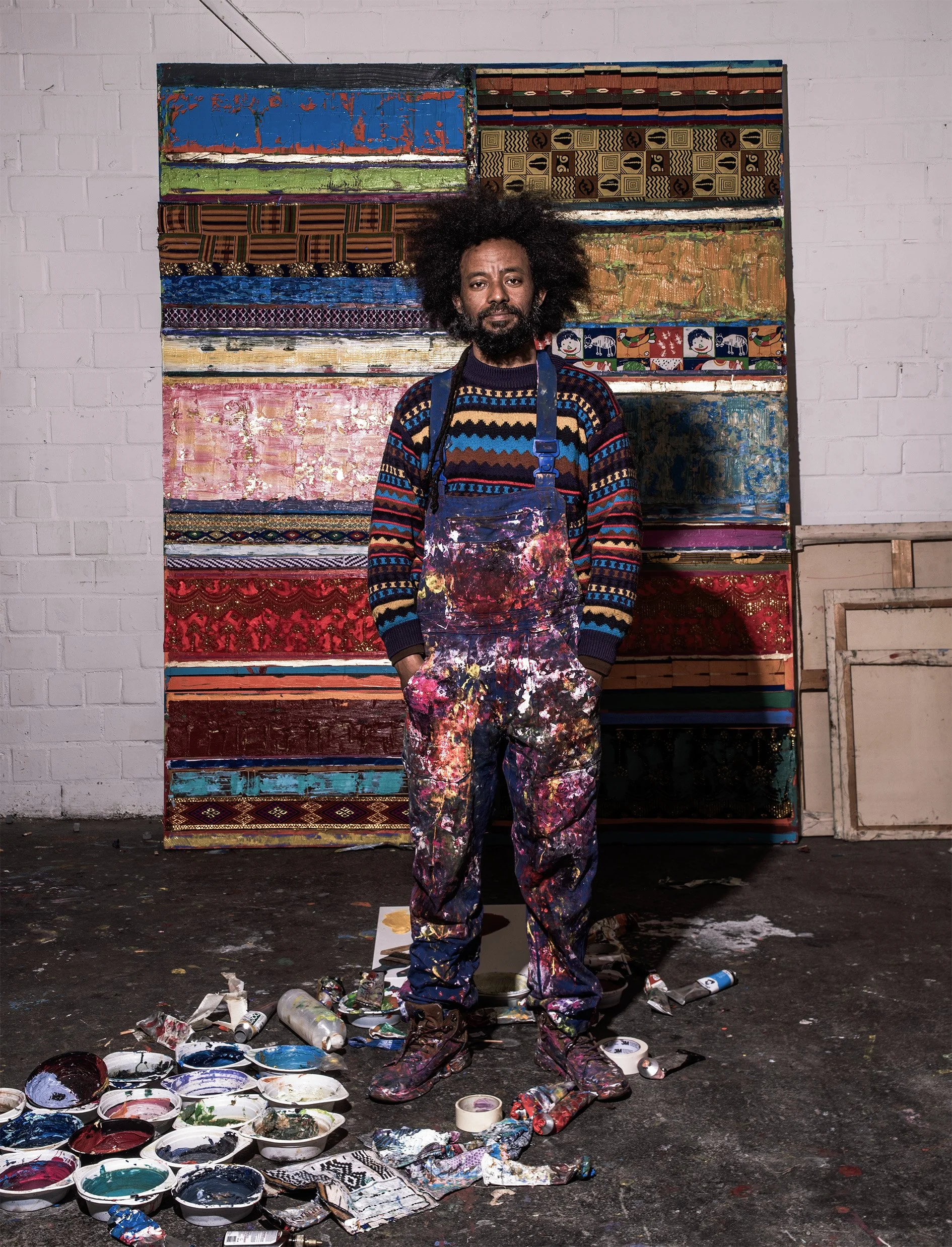 Tegene Kunbi photographed in his studio in Berlin