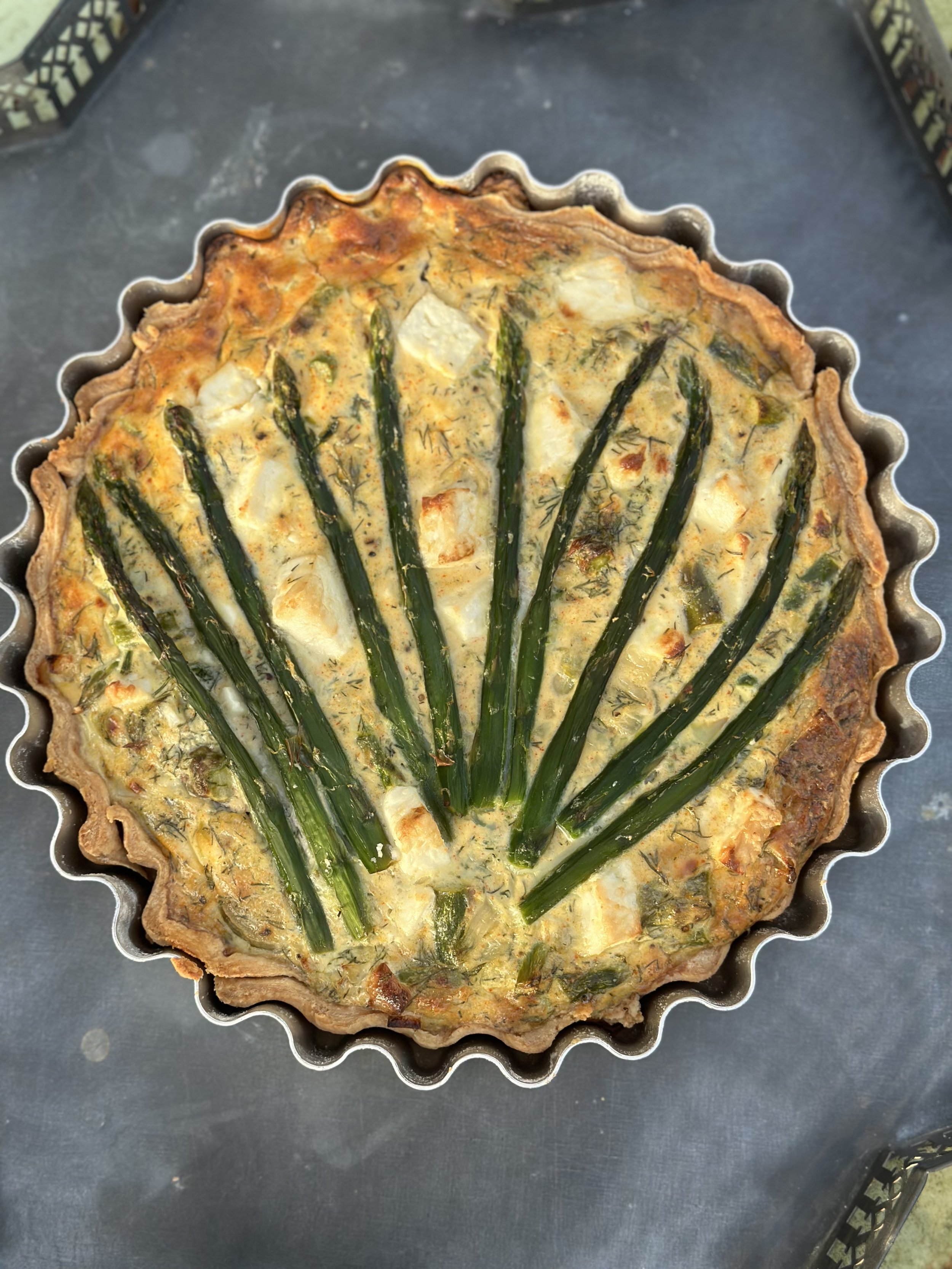 Asparagus Dill and Feta quiche