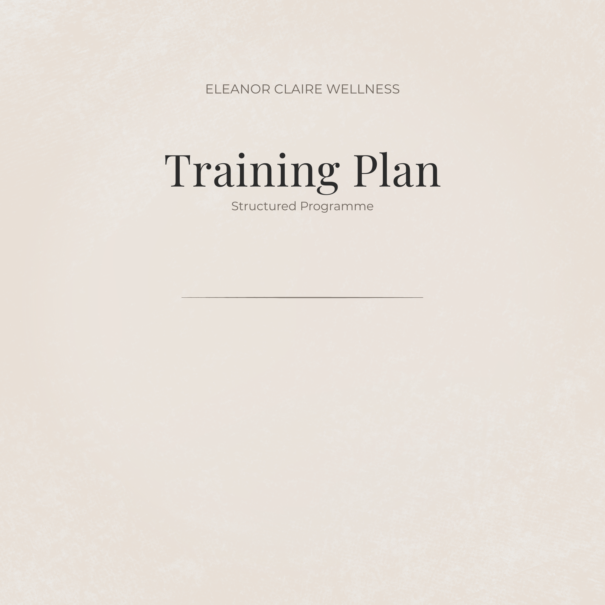 Training Plan