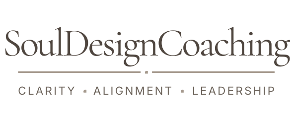 SoulDesignCoaching logo with the words 'Clarity, Alignment, Leadership' below.