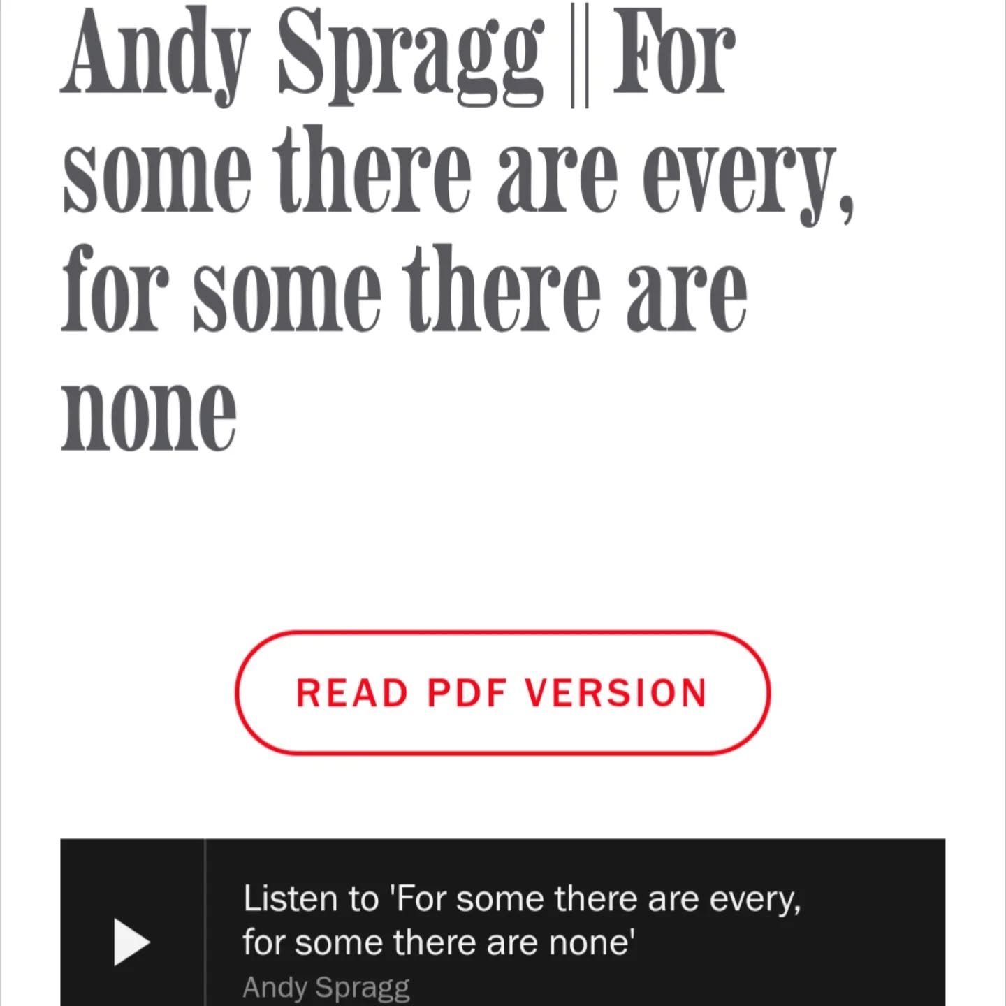 Listen to @andrew.spragg.7 reading his excellent sequence, 'For some there are every, for some there are none' up now @data_bleed via the 🔗 in bio.