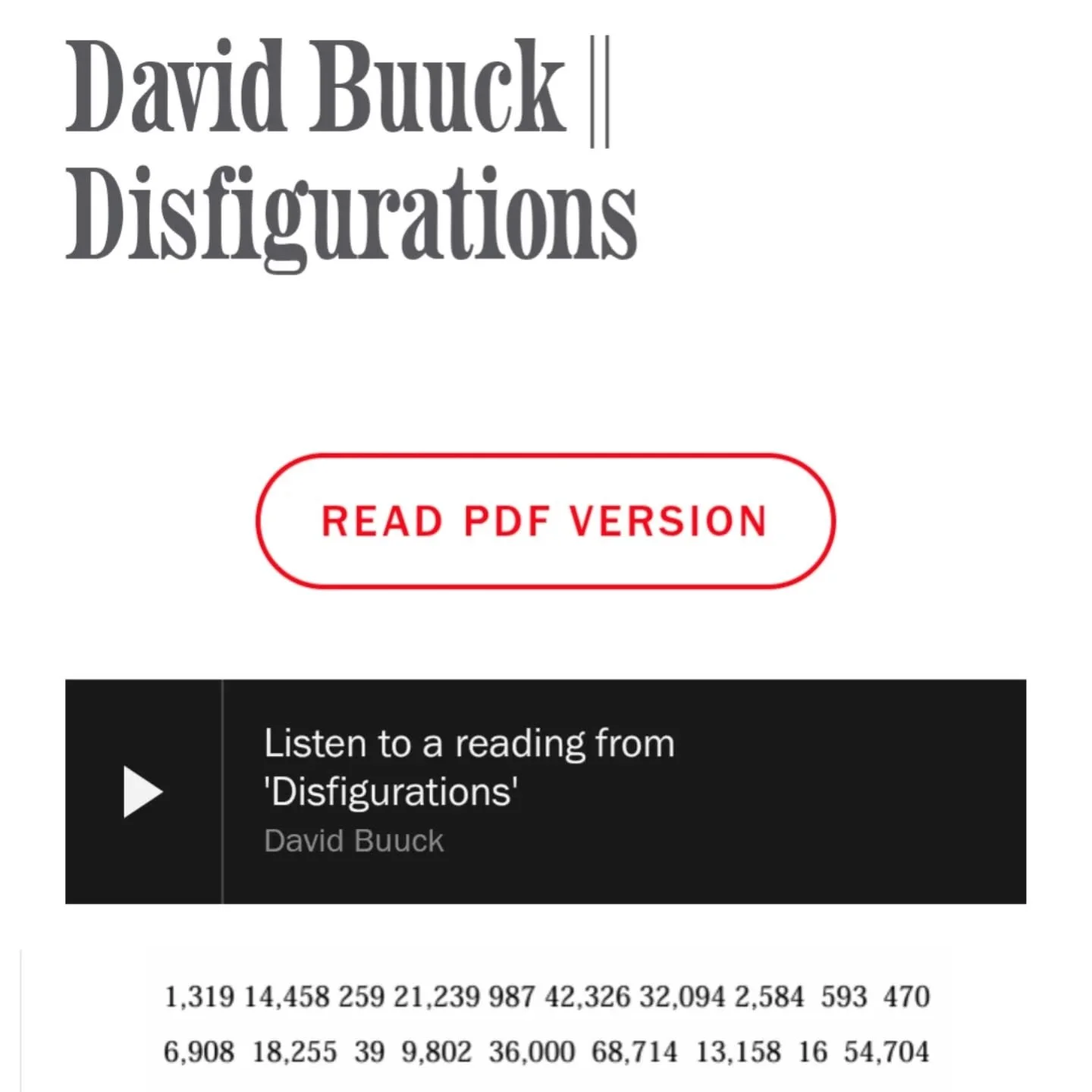 New audio reading up at DATABLEED [m a l w a r e]: David Buuck reads from 'Disfigurations'. Listen @data_bleed via the 🔗 in bio.