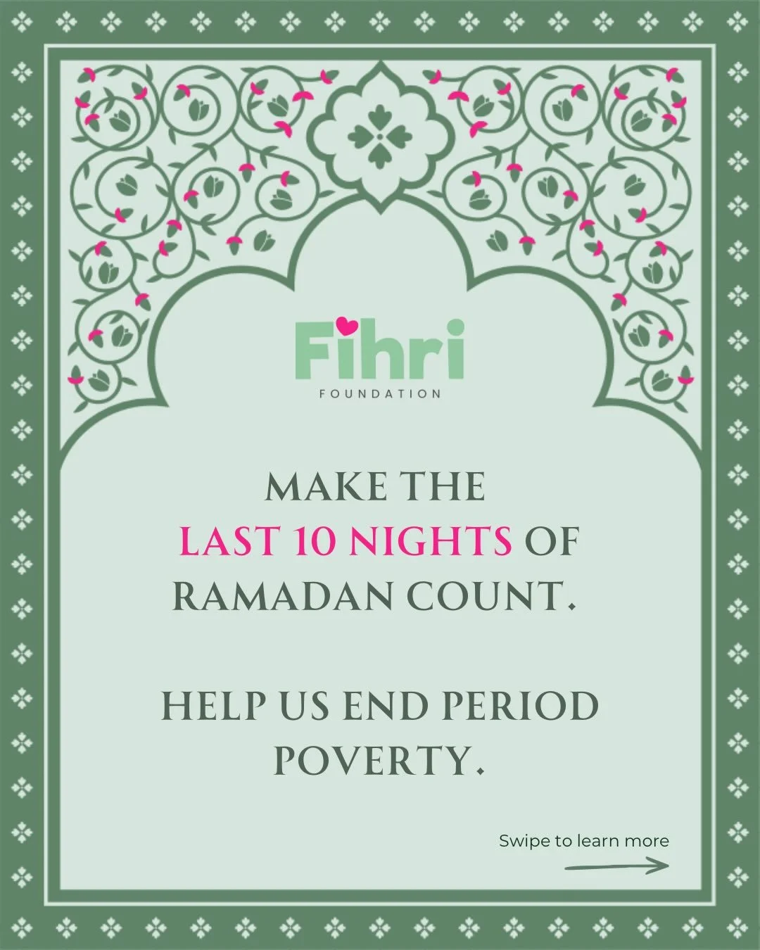Laylatul Qadr is a night when the rewards of good deeds are multiplied beyond measure and is considered to be better than a thousand months. This sacred night is an opportunity to make a lasting impact. 

At Fihri, our team is working to distribute 1