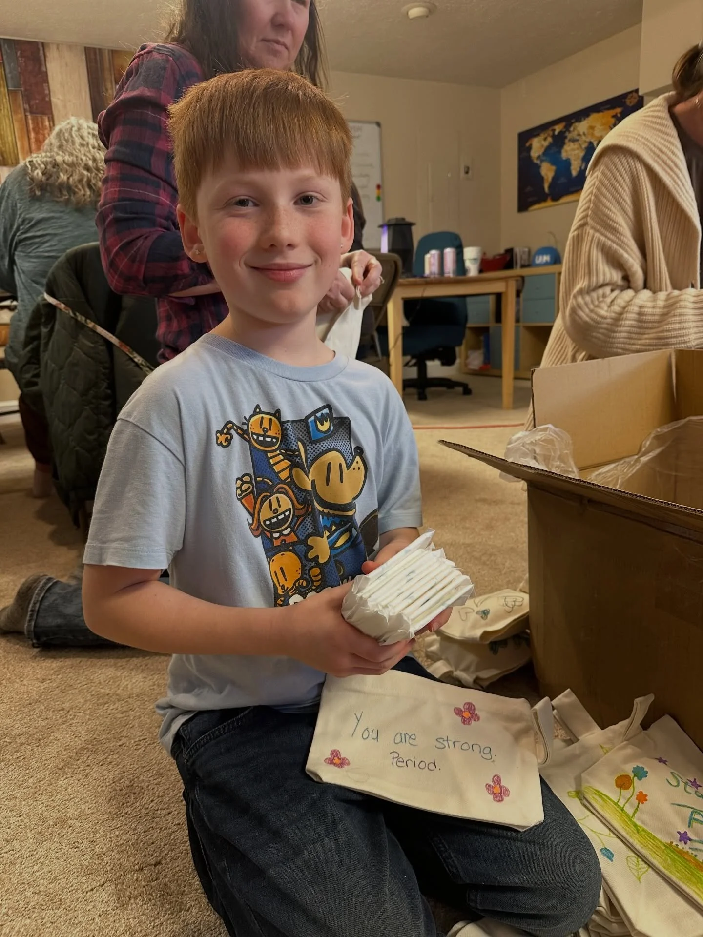 Our first period palooza organized by a group of progressive women of New Hampshire was a success. This was a multigenerational event and we packed 1200 products in 100 pouches that we will distribute to local women shelters. A second palooza is sche