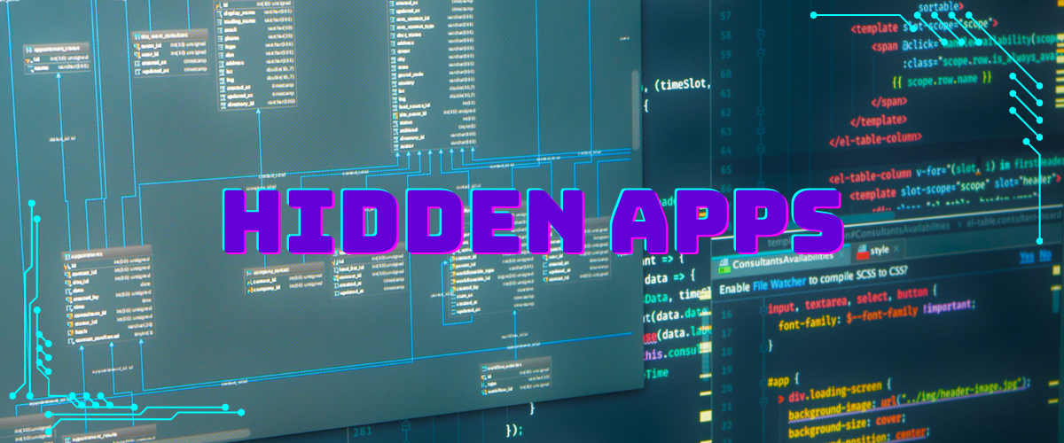 code with "hidden apps" text