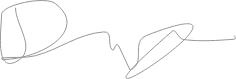 Line drawing with a curved shape and a small geometric shape on the right