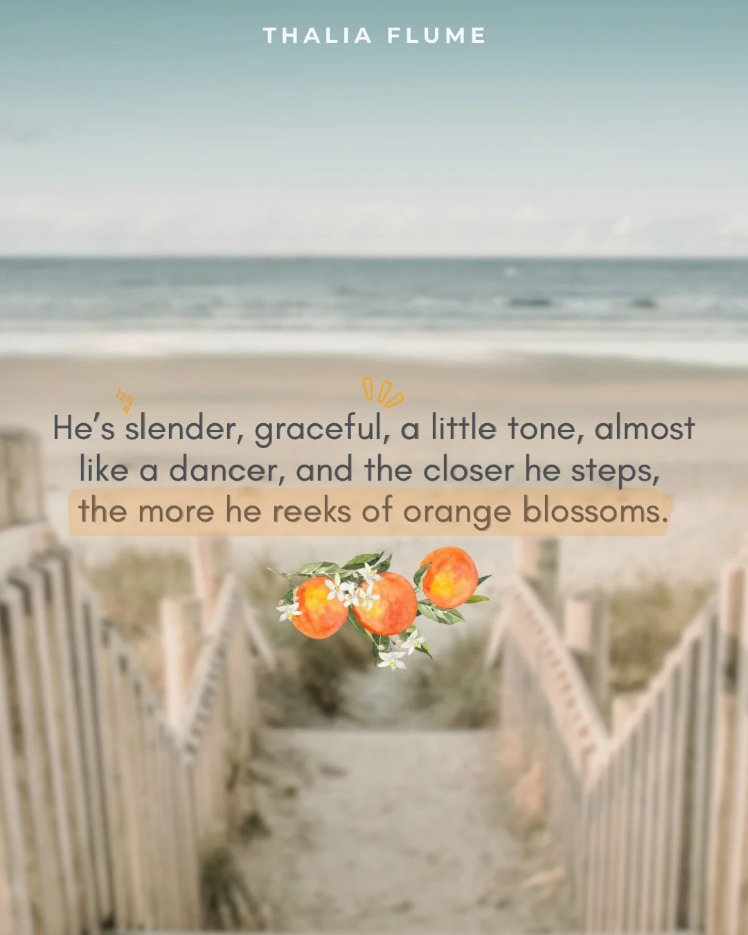 🍊🏵️🍊🏵️🍊🏵️

"He&rsquo;s slender, graceful, a little tone, almost like a dancer, and the closer he steps, the more he reeks of orange blossoms.
.
.
.
.
.
.
Definitely an omega"

🤭🤭🤭

Hi I&rsquo;m Thalia Flume and I&rsquo;m an MM+ ome