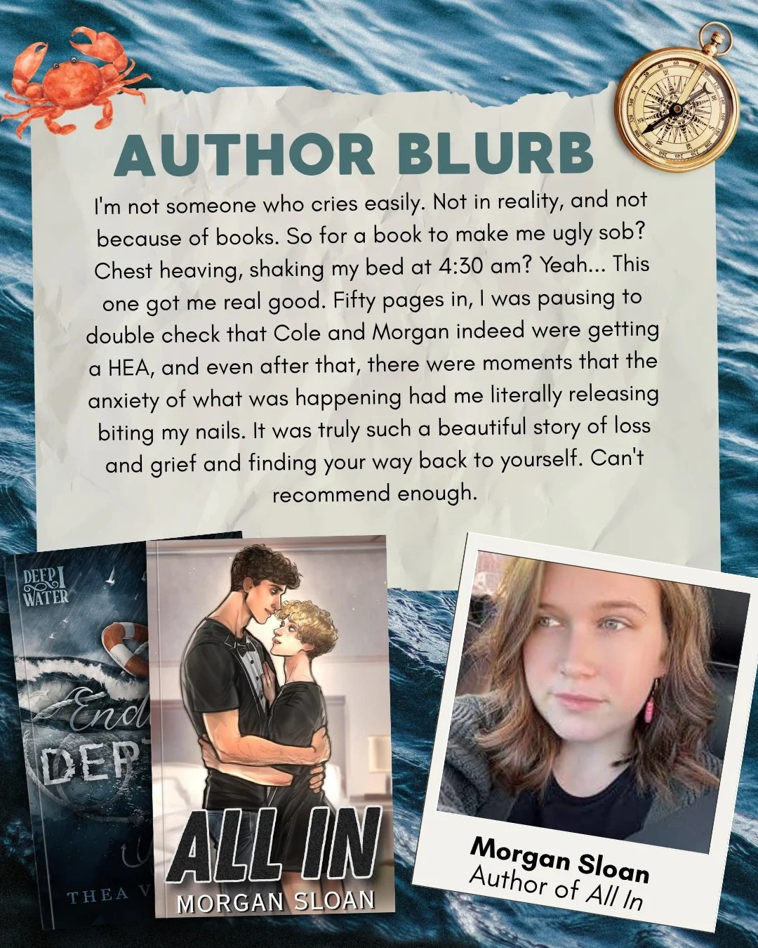 🌟 BLURB #4 🌟
@morgansloan_author 

"I'm not someone who cries easily. Not in reality, and not because of books. So for a book to make me ugly sob? Chest heaving, shaking my bed at 4:30 am? Yeah... This one got me real good."

-- Morgan Sl