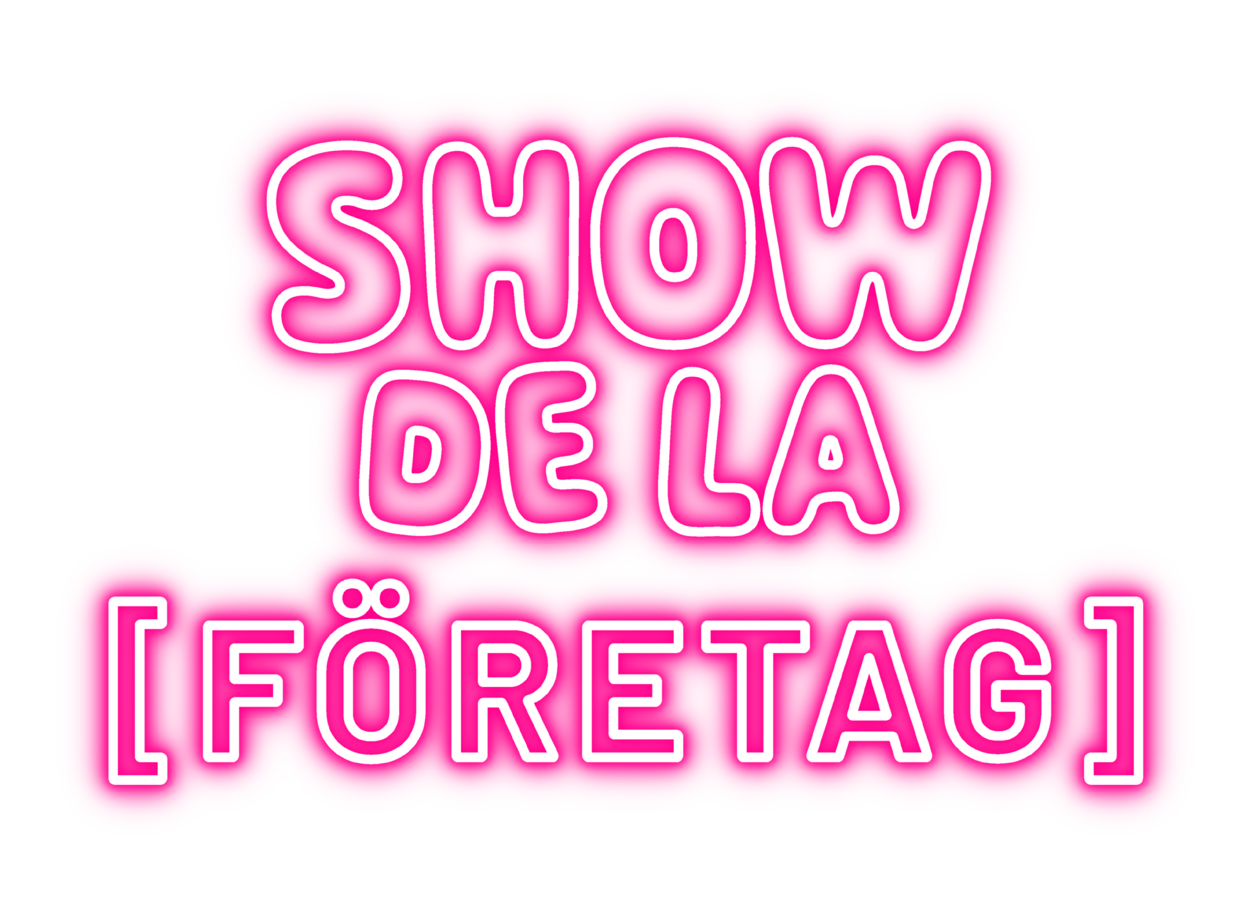 Neonskrift som säger 'Show de la Fédération' i rosa och vitt.