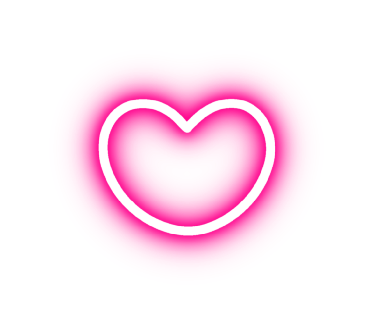 En illustration av ett rosa hjärta med ett vitt hjärtformat streck i mitten.
