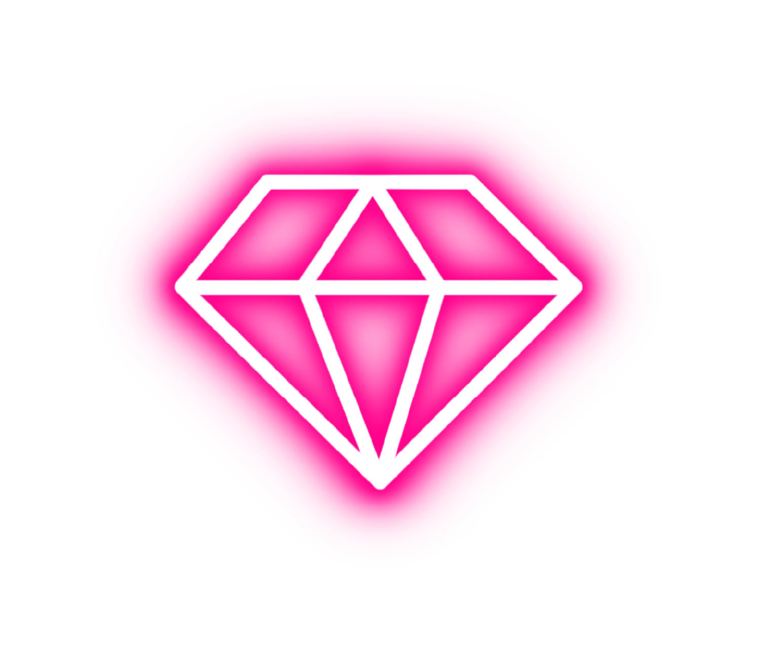 en vit linjearmat diamant ikon mot en rosa och svart bakgrund