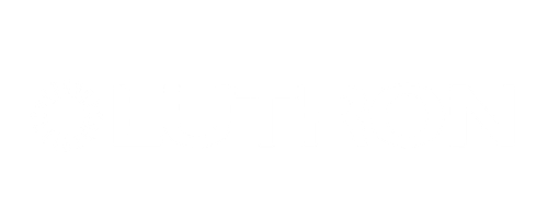 Lutron logo in white on a black background.