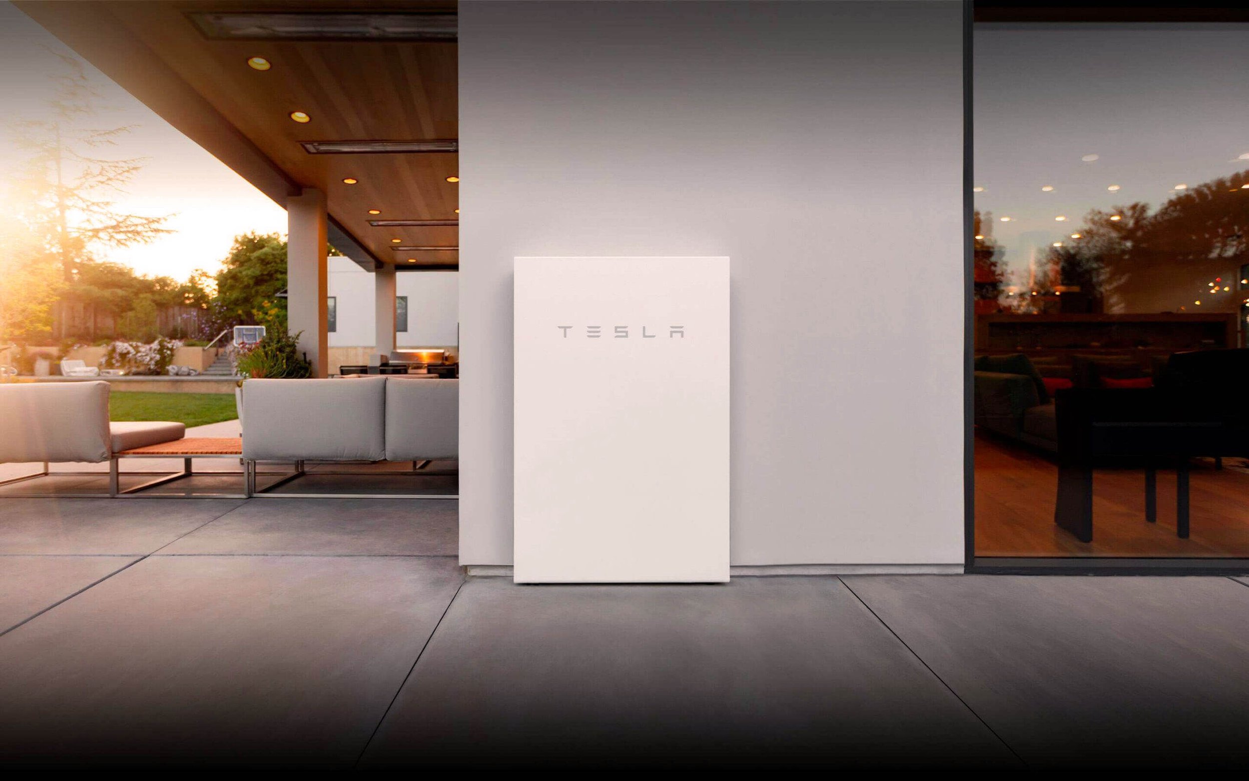 Silicon Valley, California estate with outdoor porch which also has a Tesla PowerWall.