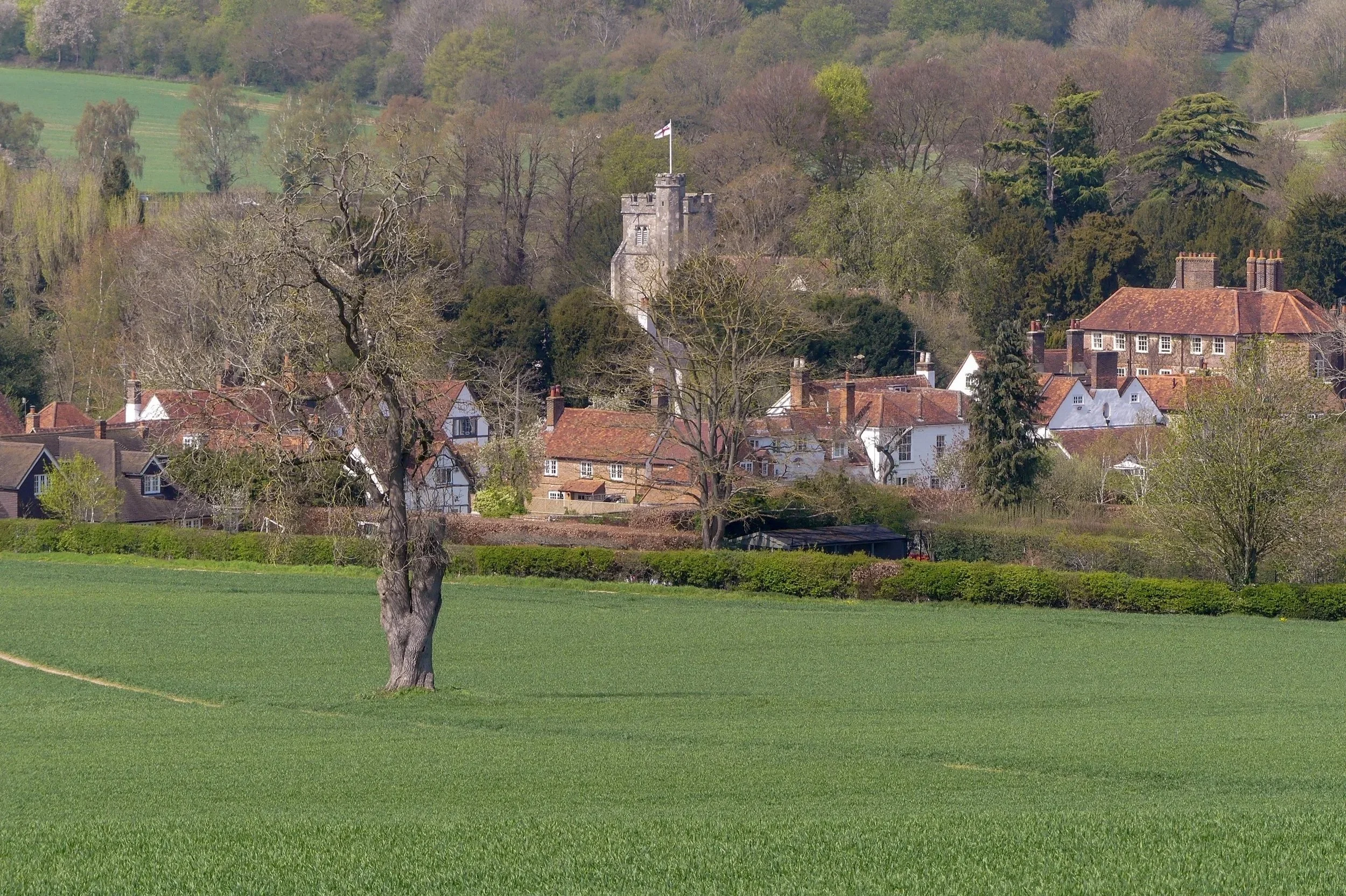 Traditional landscape in the Buckinghamshire Chiltern countryside
