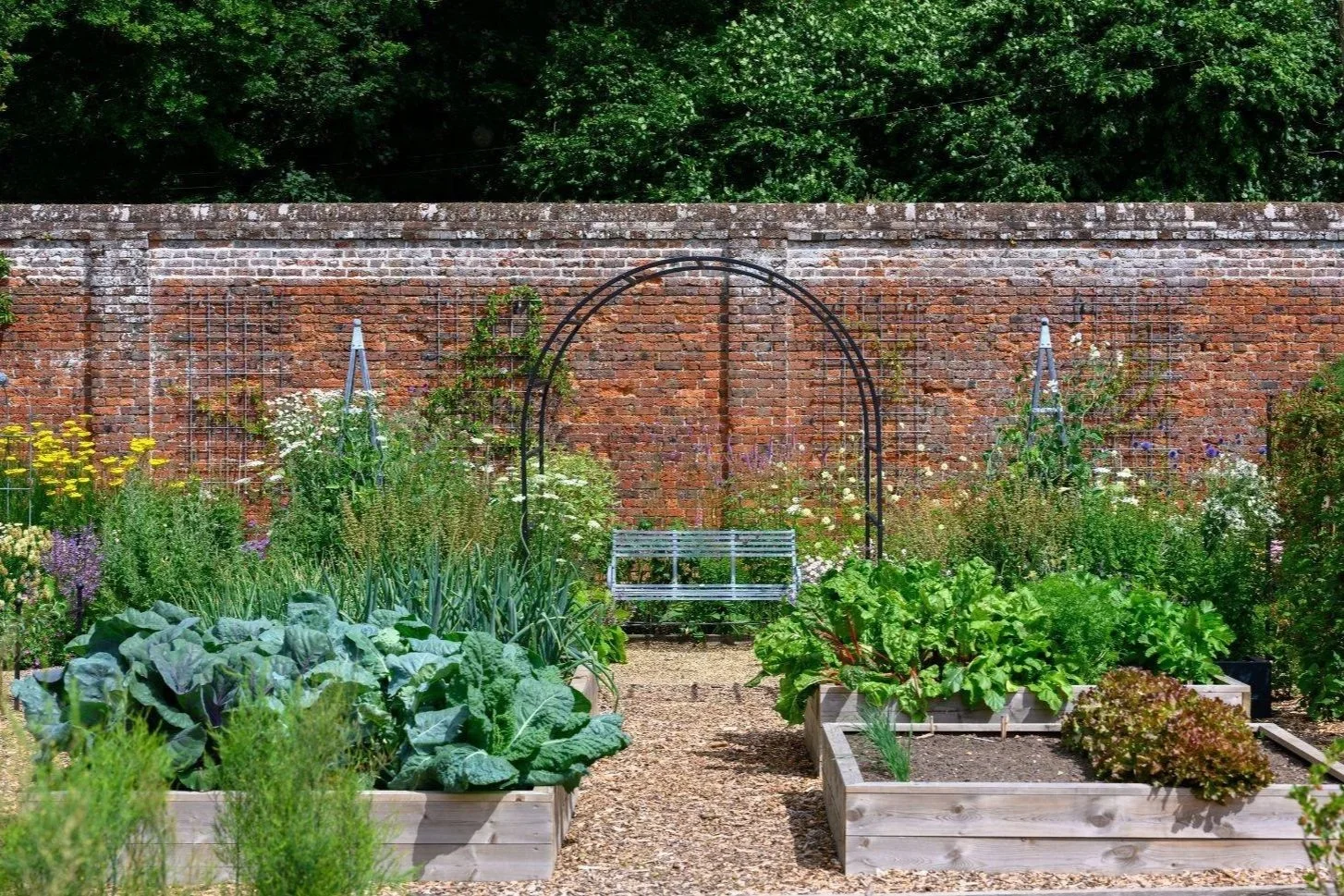Traditional walled kitchen garden with raised vegetable beds and planting.jpg