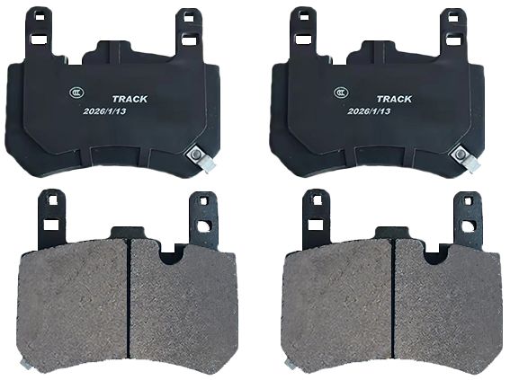 Rear set of brake pads for carbon ceramic rotors for the Chevrolet corvette C8 Z06 track use