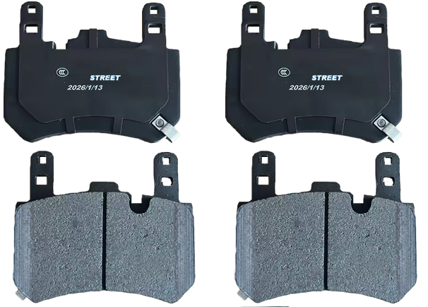 Rear set of brake pads for carbon ceramic rotors for the Chevrolet corvette C8 Z06 track use
