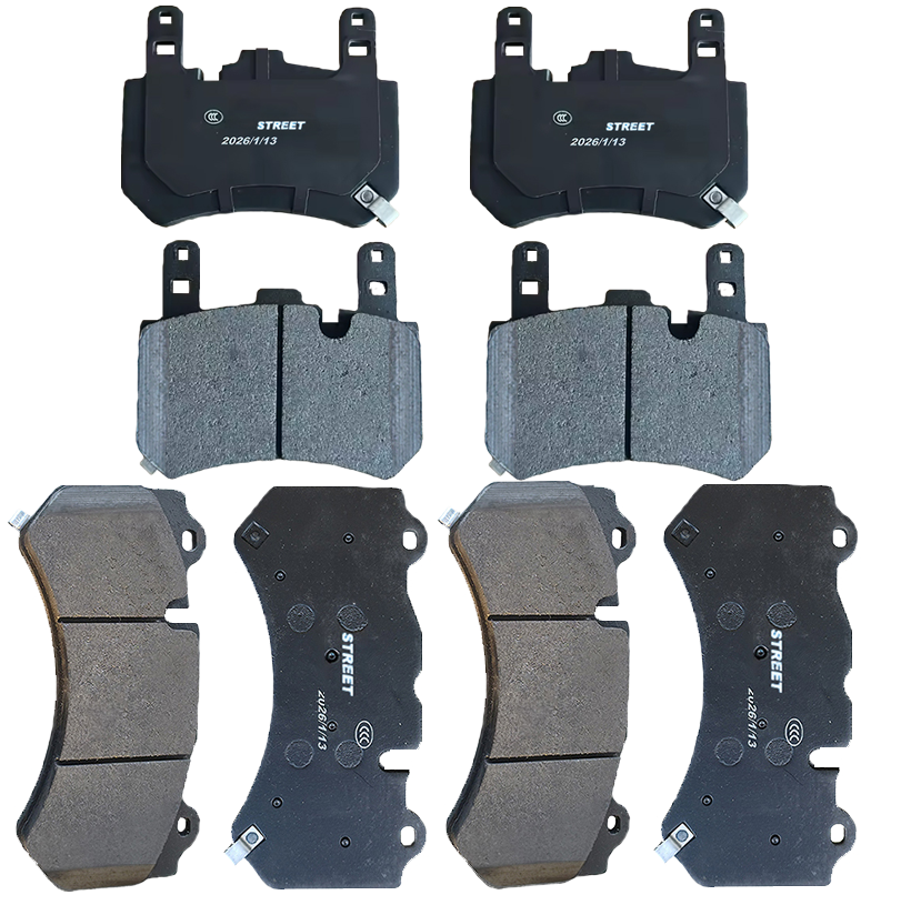 Front and Rear set of brake pads for carbon ceramic rotors for the Chevrolet corvette C8 Z06 street use