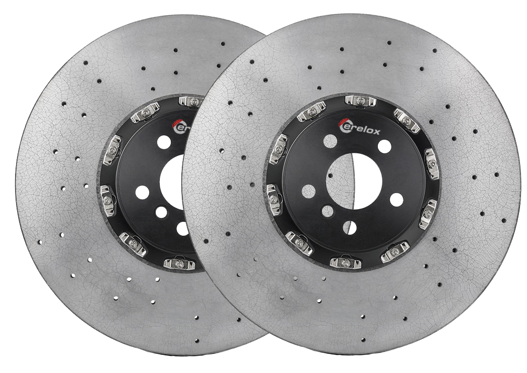 Front set of carbon ceramic rotors for the Chevrolet corvette C8 Z06
