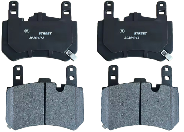 Rear set of brake pads for carbon ceramic rotors for the Chevrolet corvette C8 Z06 street use