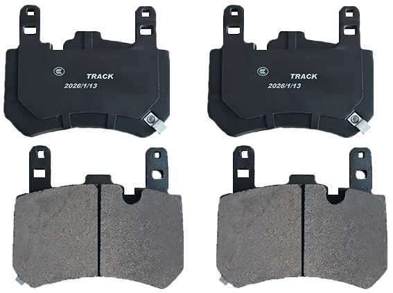 Rear set of brake pads for carbon ceramic rotors for the Chevrolet corvette C8 Z06 Street use