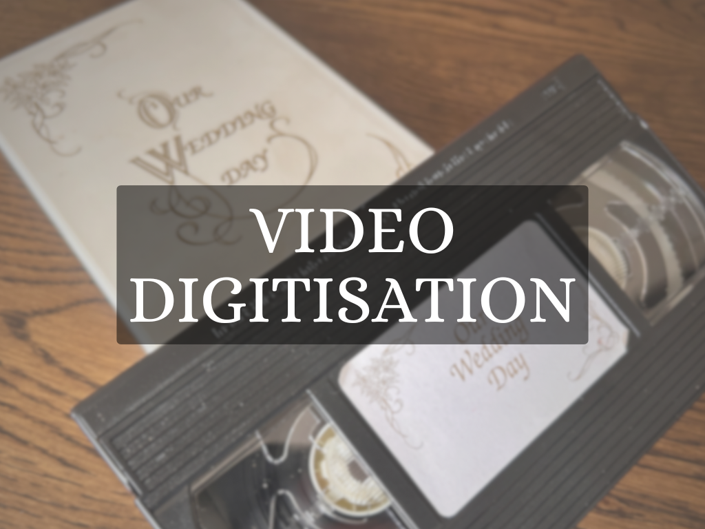 A photo of a wedding VHS 'Our Wedding Day' for video digitisation.