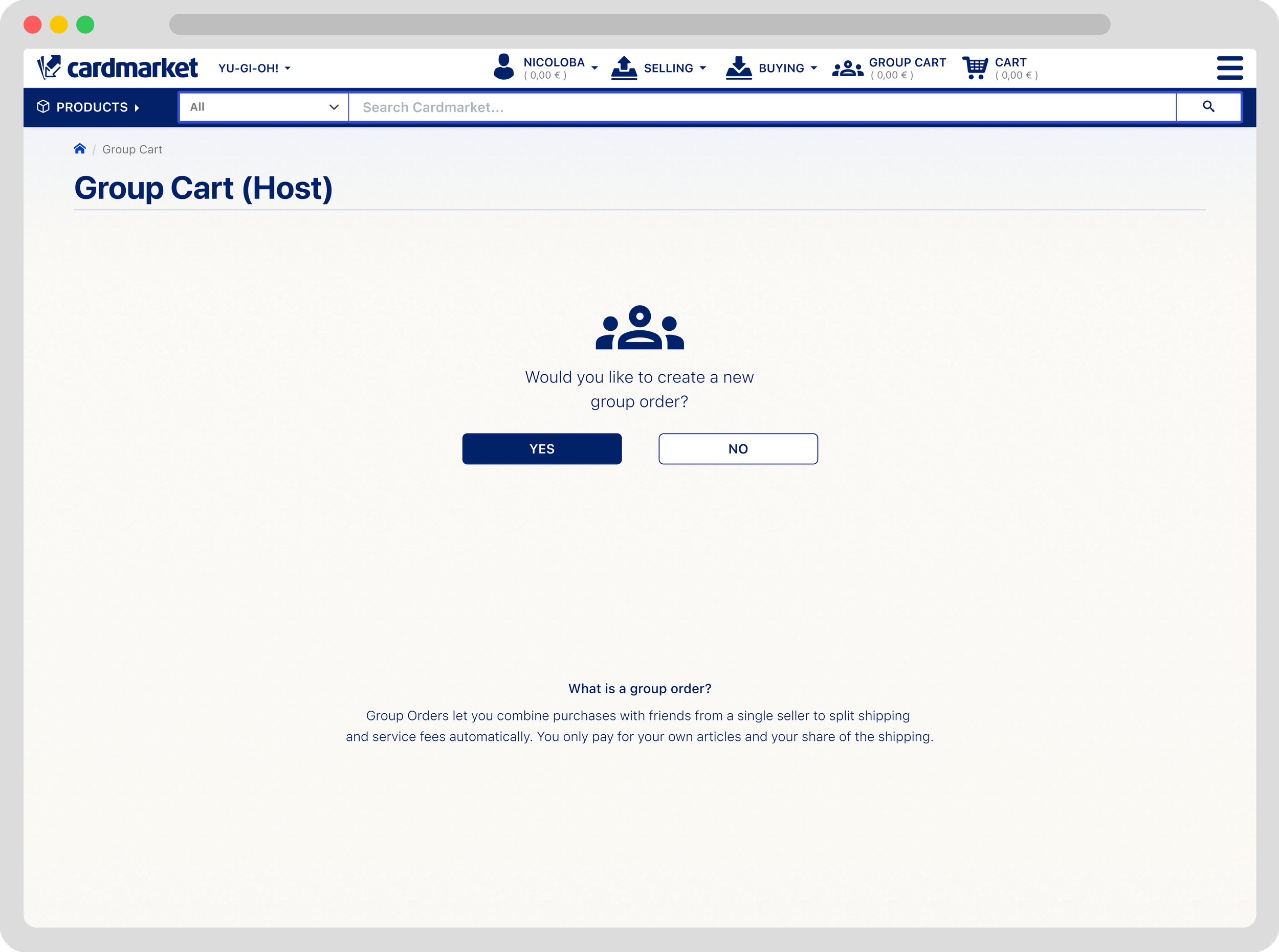 Host Cart Creation