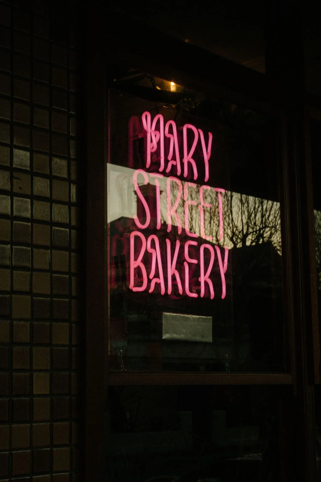 Mary Street Bakery Perth pink neon sign