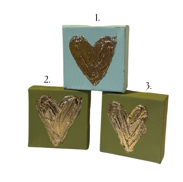 Mini Gold Hearted 4x4 Paintings