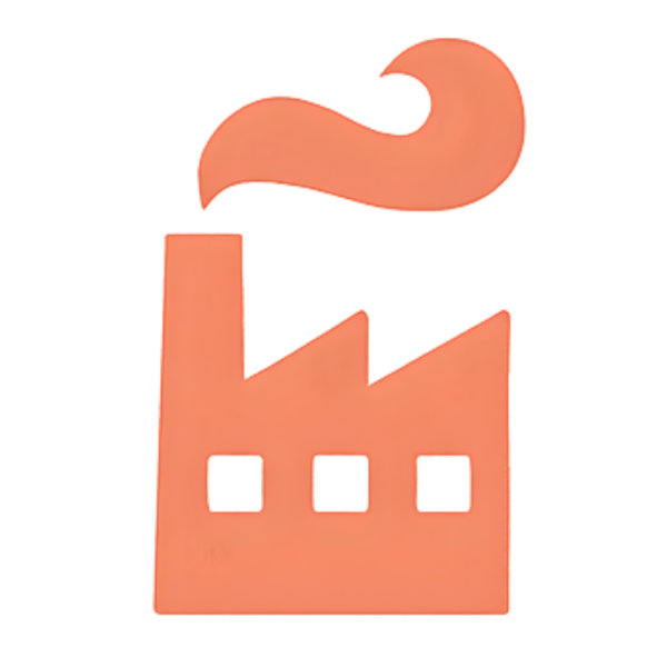 Icon of a factory emitting smoke.
