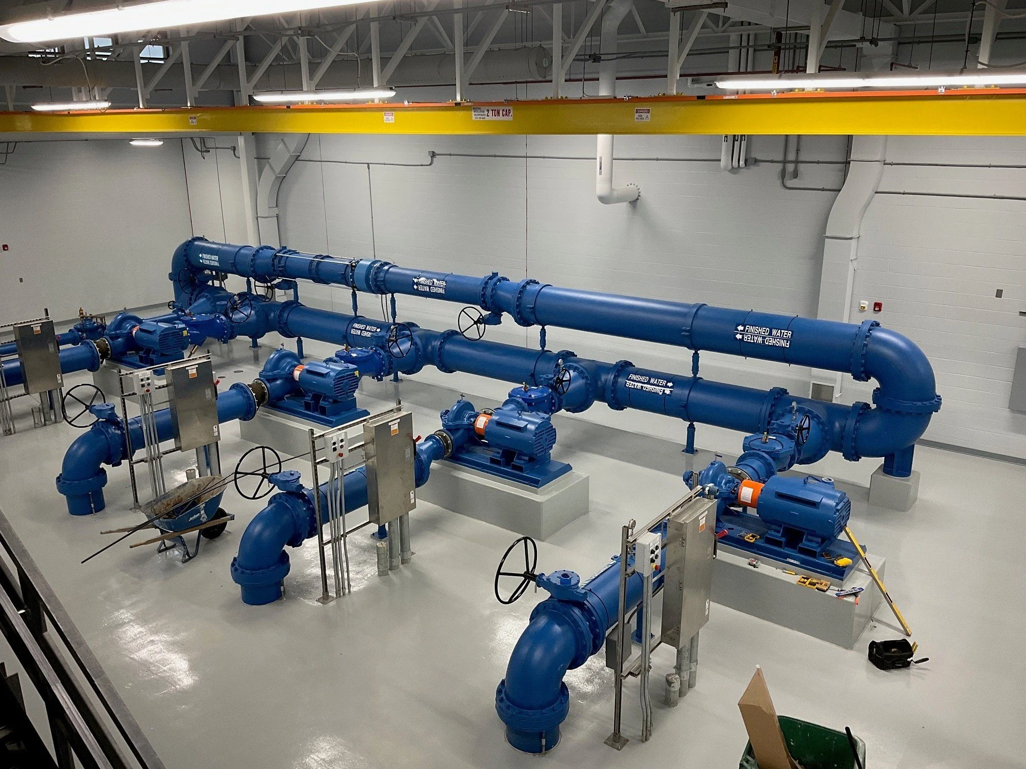 Custom Fabricated Process Piping Systems Installed Within the Juday Creek Water Treatment Plant's High-Capacity Water Distribution Facility.
