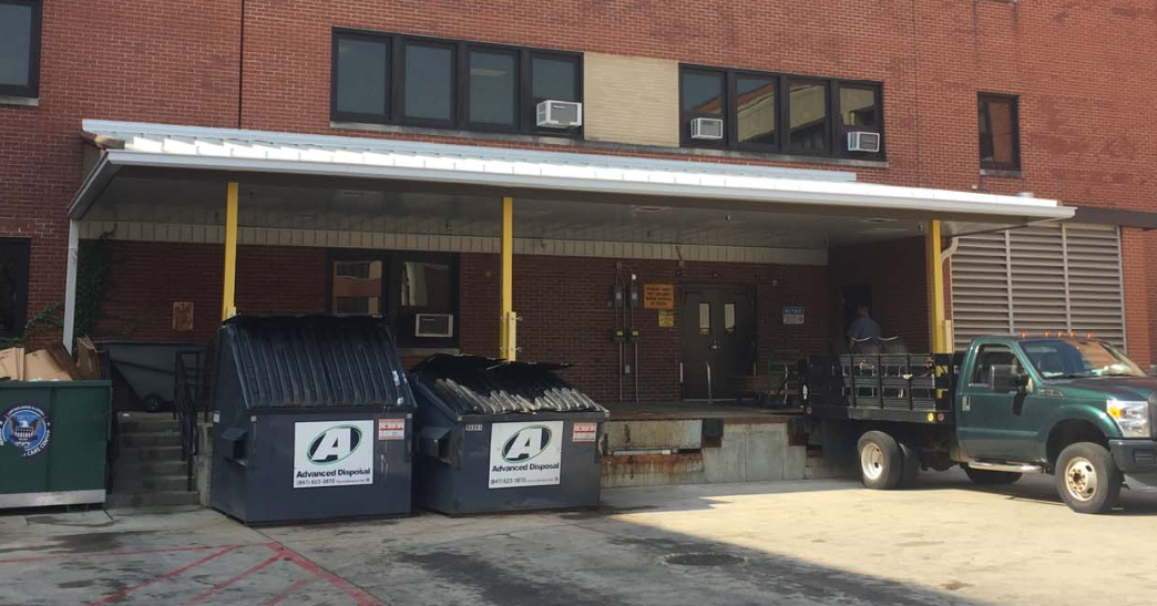 Custom Steel Canopy Installed at Building 37 of the Hines VA Medical Center.