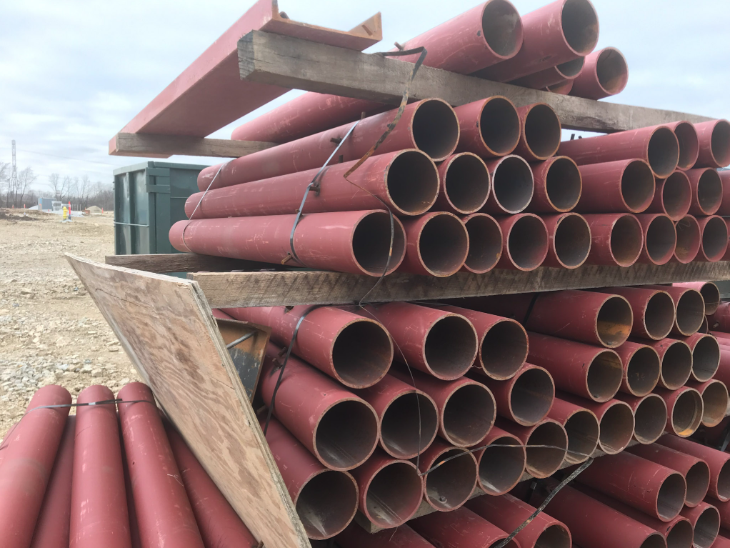 Steel bollards fabricated for site protection and access control.