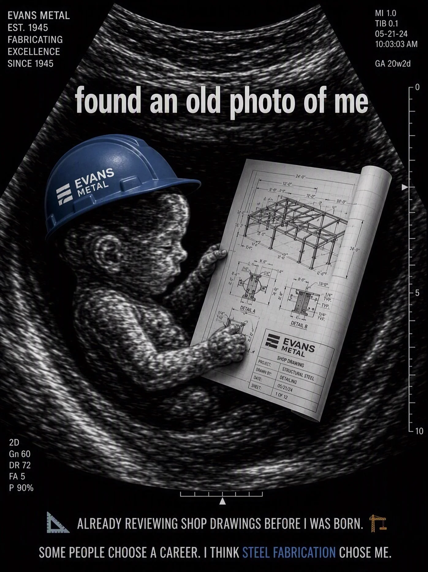 Found an old photo of an Evans Metal employee. 📐
Already reviewing shop drawings before we were born.
Some people choose a career. We think steel fabrication chose us. 🏗️

#funny #fabricator #fabrication #fyp #viral