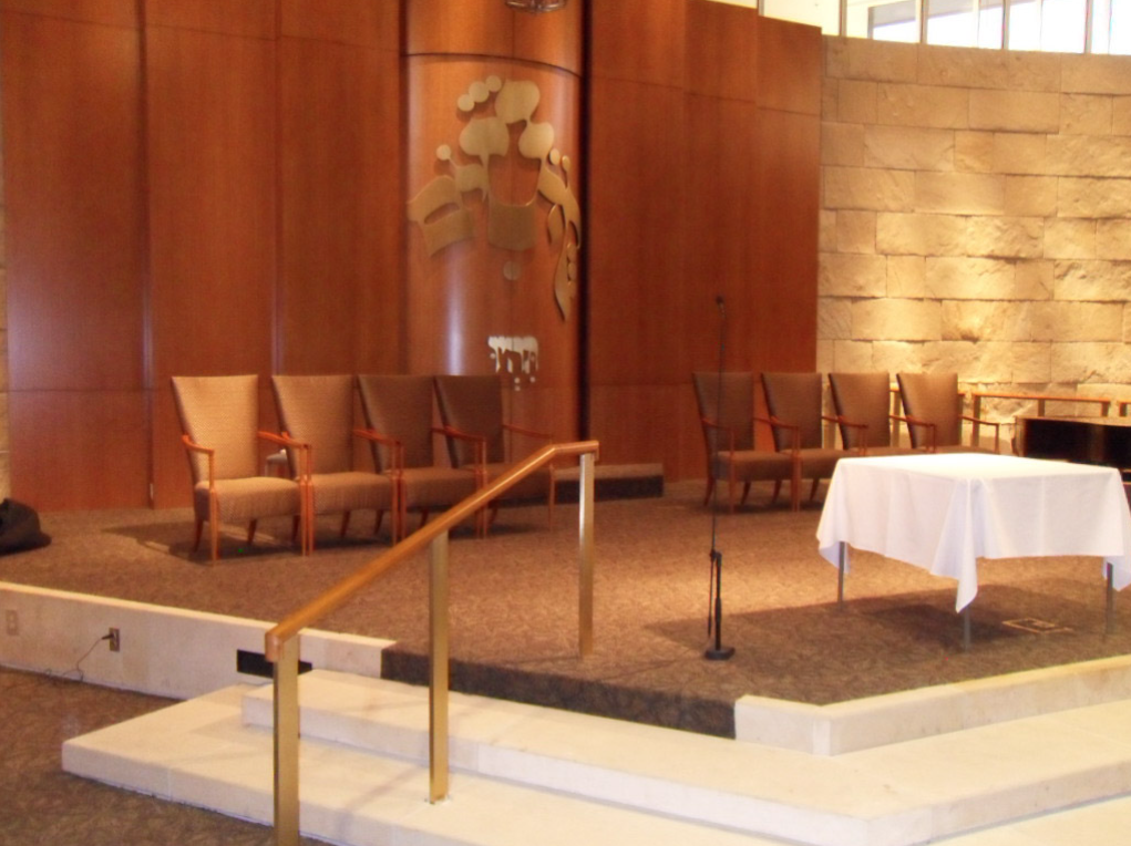 Interior Handrails Coordinated with the Sanctuary Platform and Seating Layout.