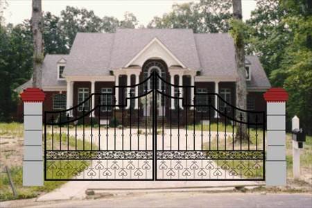 Custom Decorative Gate Fabricated for Private Residential Entry.